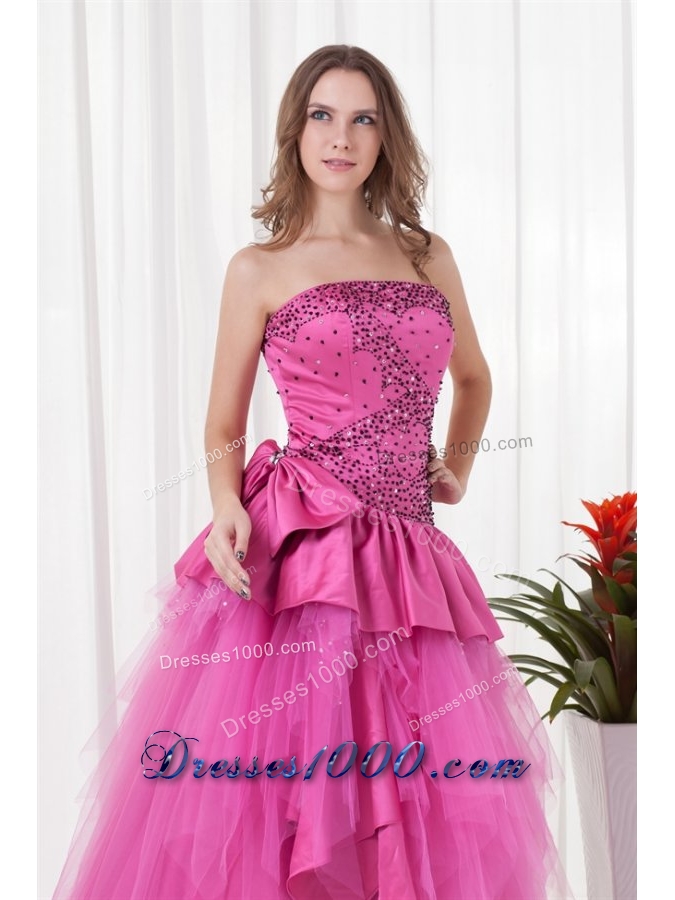 Princess Sequins and Ruffles Tulle and Taffeta Quinceanera Dress