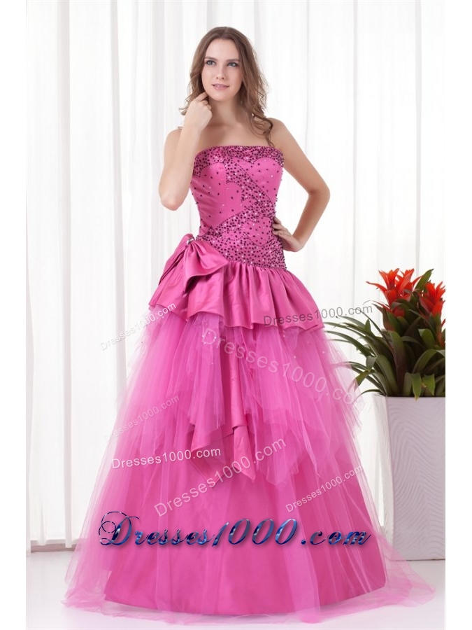 Princess Sequins and Ruffles Tulle and Taffeta Quinceanera Dress