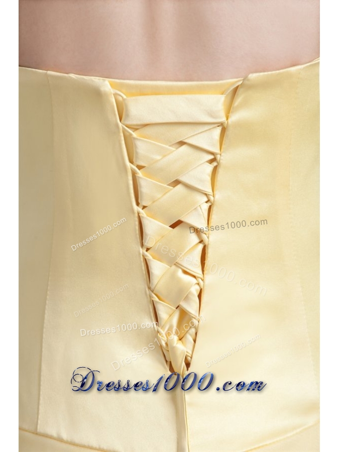 Dreamy Light Yellow Sweetheart Floor-length Quinceanera Prom Dresses