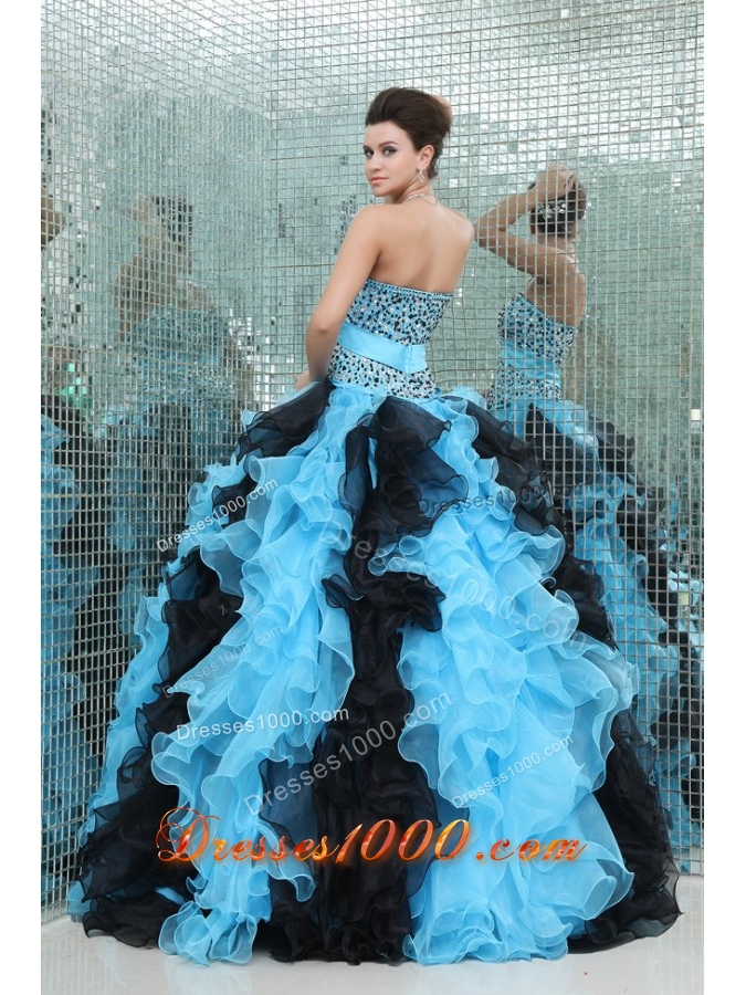 Ball Gown Beaded Multicolored Quinceanera Dress with Sweetheart Neck