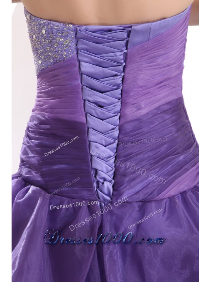 Purple Princess Ruffled Layers Sweet 15 Dresses with Sequin Bust