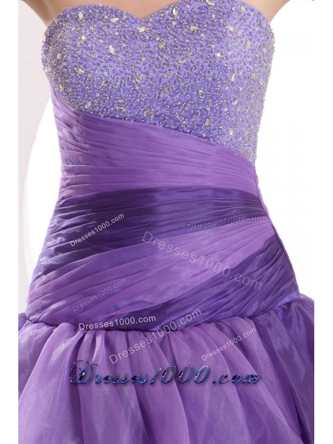 Purple Princess Ruffled Layers Sweet 15 Dresses with Sequin Bust