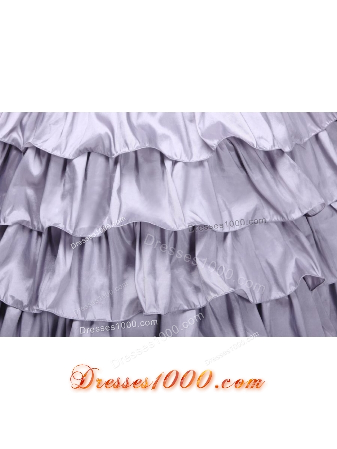 Stunning V-neck Beading and Ruffles Tiered Lavender Quinceanera Dress