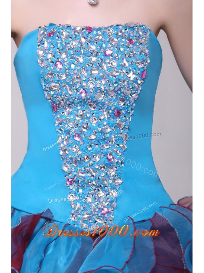 Ball Gown Strapless Beaded and Ruffled Two-tone Quinceanera Dress