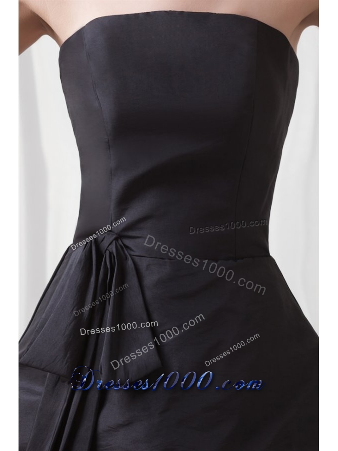 Black Pick Ups Ball Gown Taffeta Dress for Sweet 15 with Bowknot