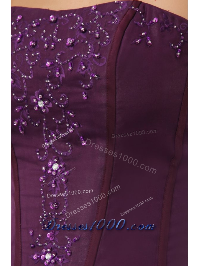 Ruffled Layeres Quinceanera Dress in Dark Purple with Beading