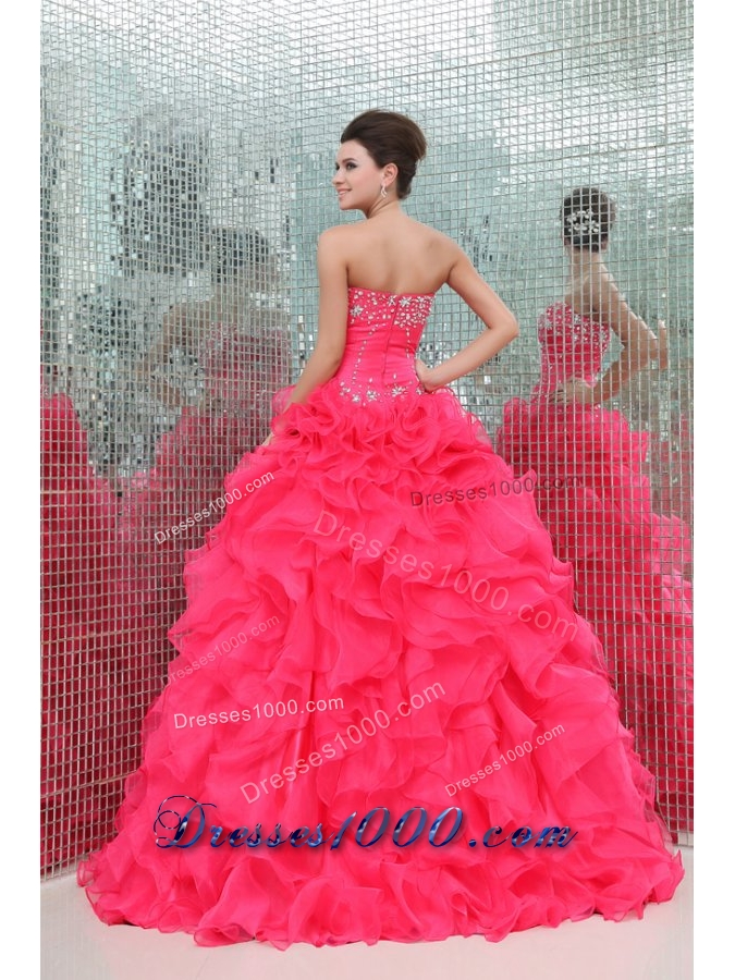 Fancy Diamonds and Ruffles Puffy Organza Sweet Sixteen Dresses