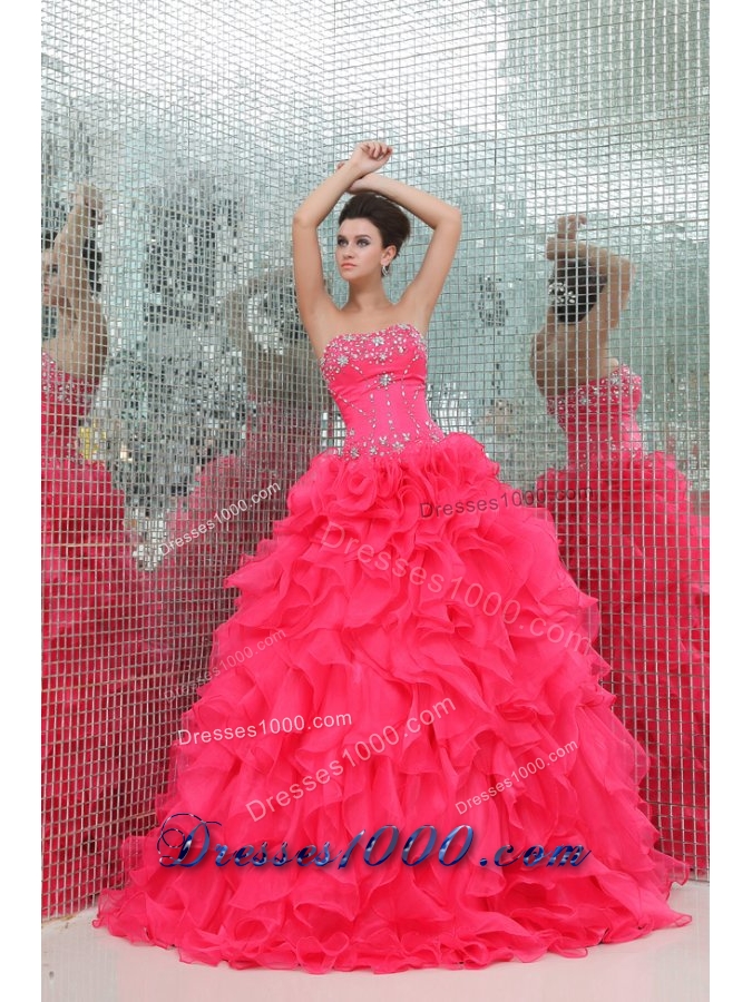 Fancy Diamonds and Ruffles Puffy Organza Sweet Sixteen Dresses