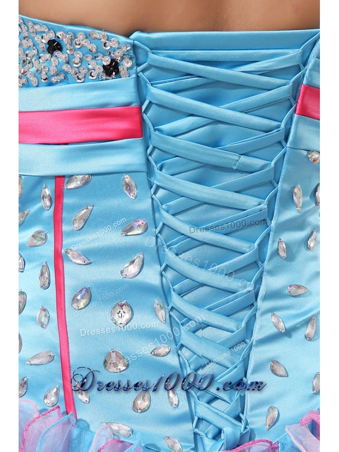 Colorful Ruffles and Sequins Organza Quinceanera Party Dresses