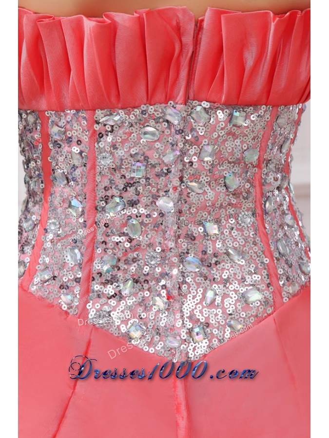 Pick Ups Handle Flowers and Sequins Red Dresses for Sweet 16