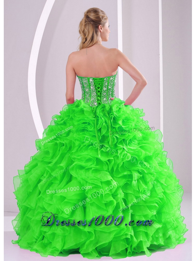 Lace up 2013 winter Ball Gown Quinceanera Dresses with Ruffles and Beading