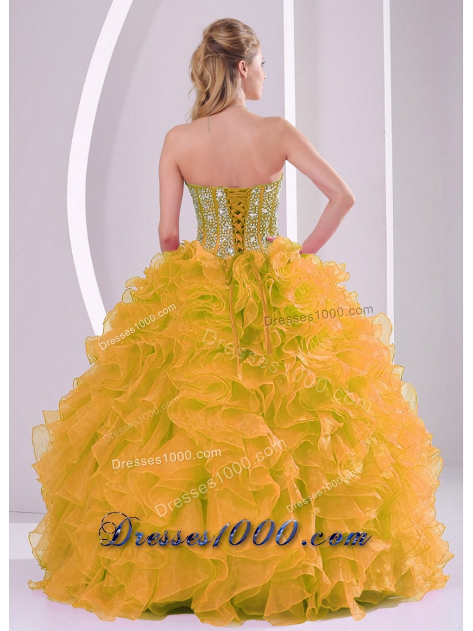 2013 winter Beading and Ruffles Sweetheart Long Quinceanera Gowns