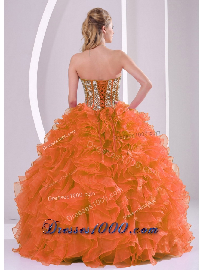 Ruffles and Beaded Decorate Quinceanera Gowns in Sweet 16 with Ball Gown Sweetheart