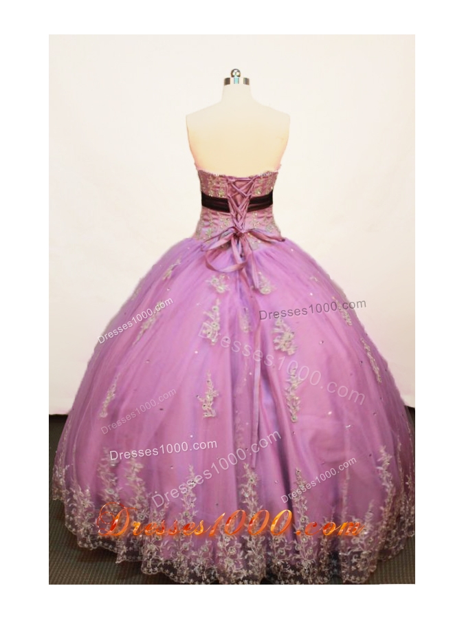 Affordable Ball gown Strapless Floor-length Lavender Quinceanera Dress