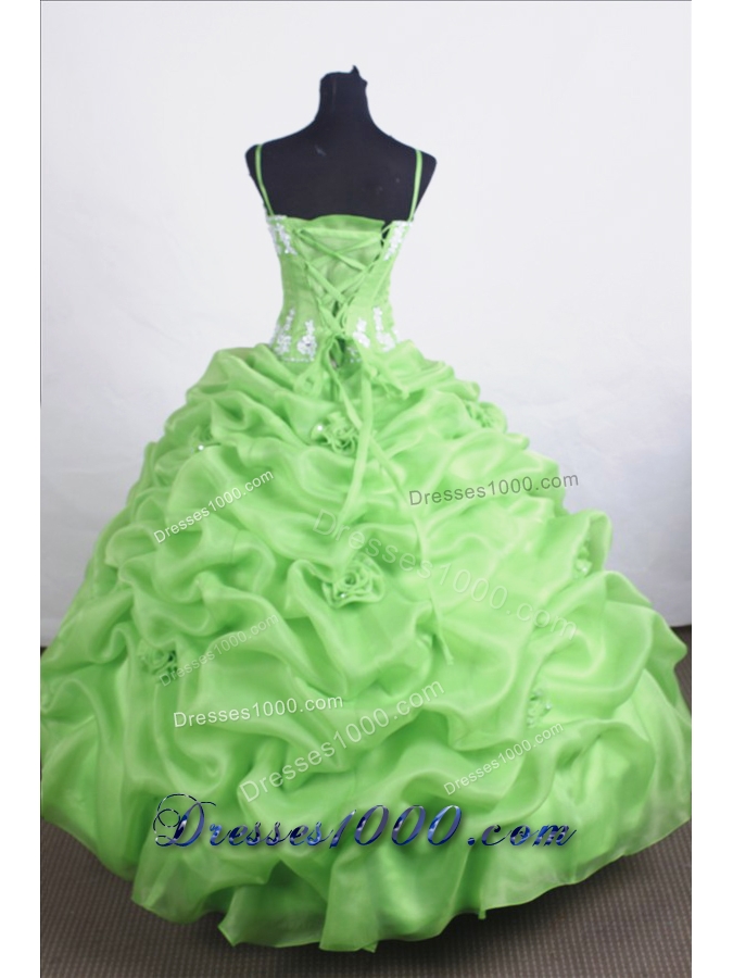 Beautiful Ball Gown Straps Floor-length Spring Green Quinceanera Dresses