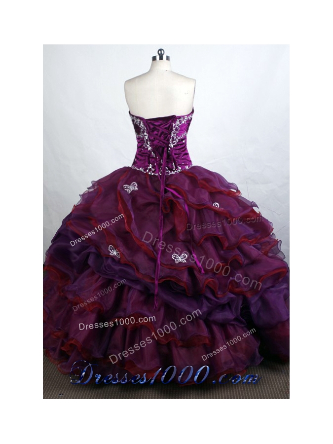 Beautiful Ball Gown Sweetheart-neck Floor-length Organza Quinceanera Dresses