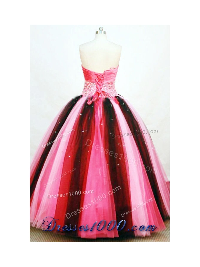 Brand New Ball Gown Strapless Floor-length Tulle Beading Quinceanera Dresses