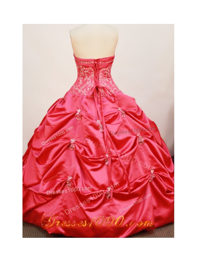 Cheap Ball Gown Strapless Floor-length Taffeta Hot Pink Quinceanera Dress