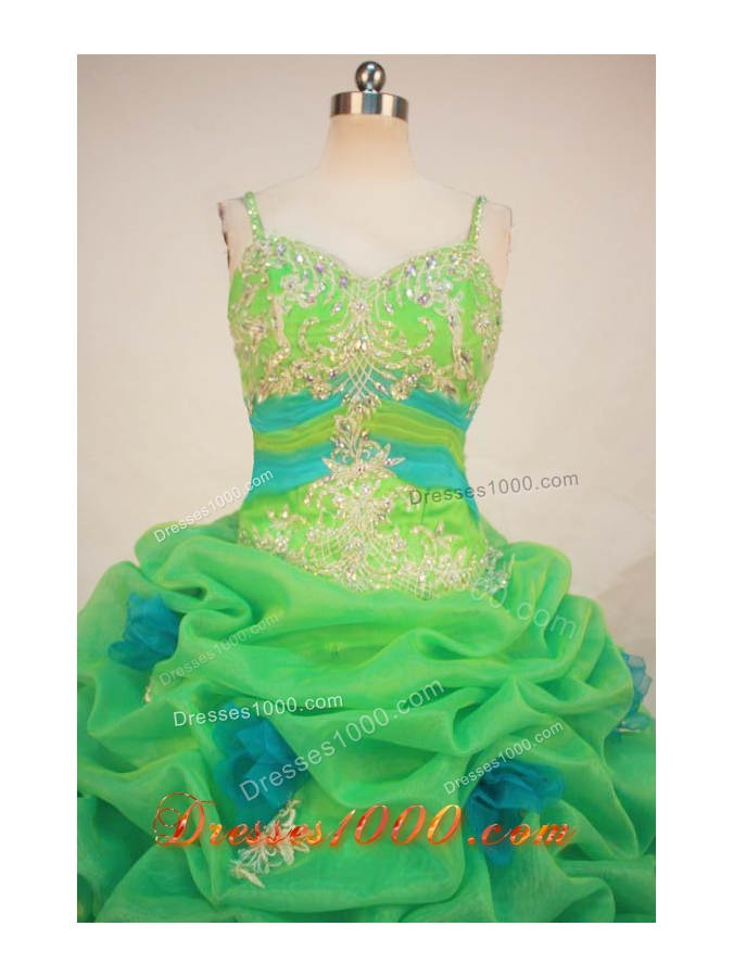 Cute Ball Gown Strap Floor-length Quinceanera Dresses Appliques with Beading