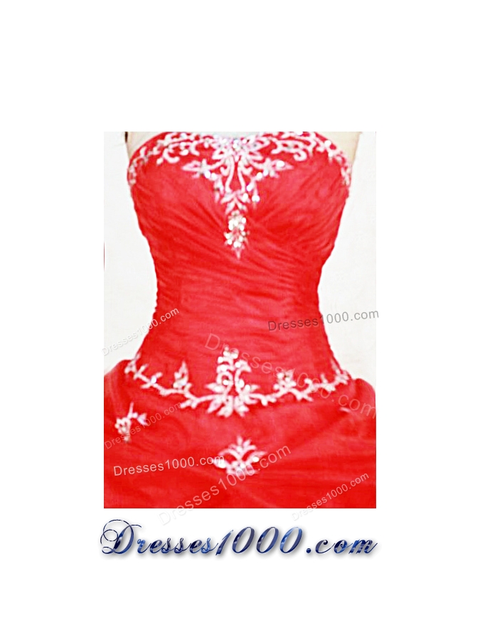 Cute Ball Gown Strapless Floor-length Quinceanera Dresses Appliques