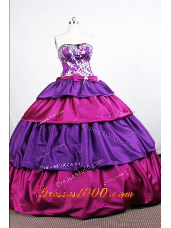Elegant Ball Gown Sweetheart-neck Floor-length Purple Quinceanera Dresses