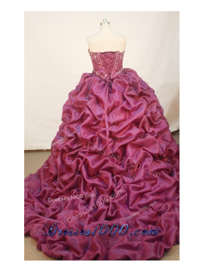 Exquisite Ball gown Strapless Sweep Train Quinceanera Dresses