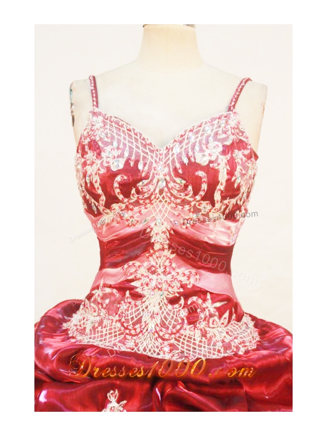 Gorgeous Ball Gown Strap Floor-length Quinceanera Dresses Appliques with Beading