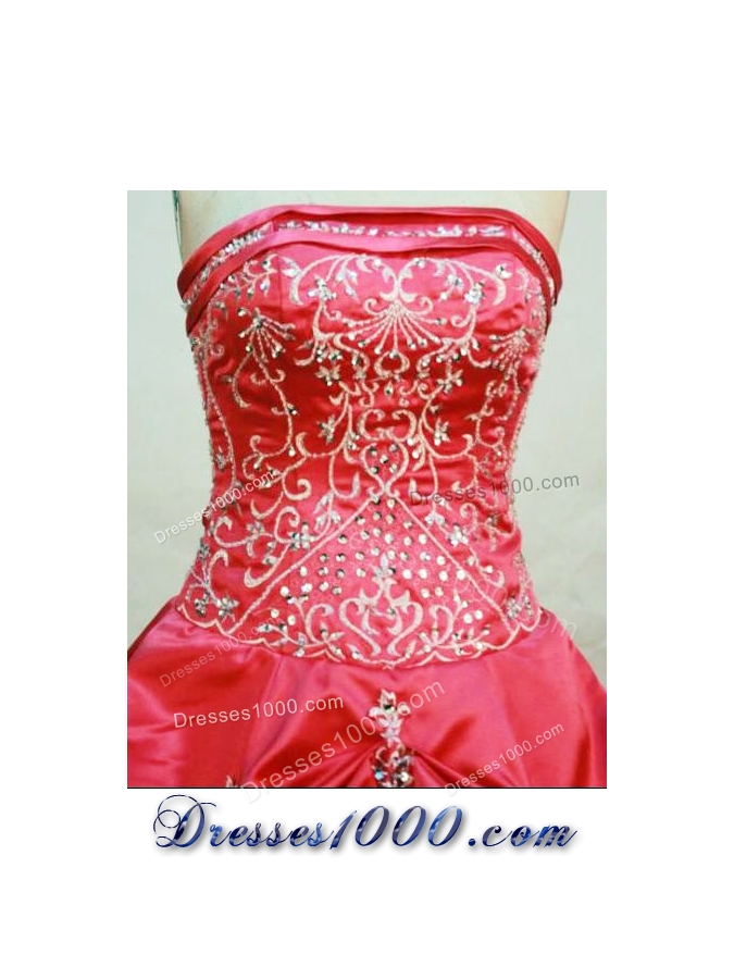 Modest Ball Gown Strapless Floor-length Taffeta Quinceanera Dresses