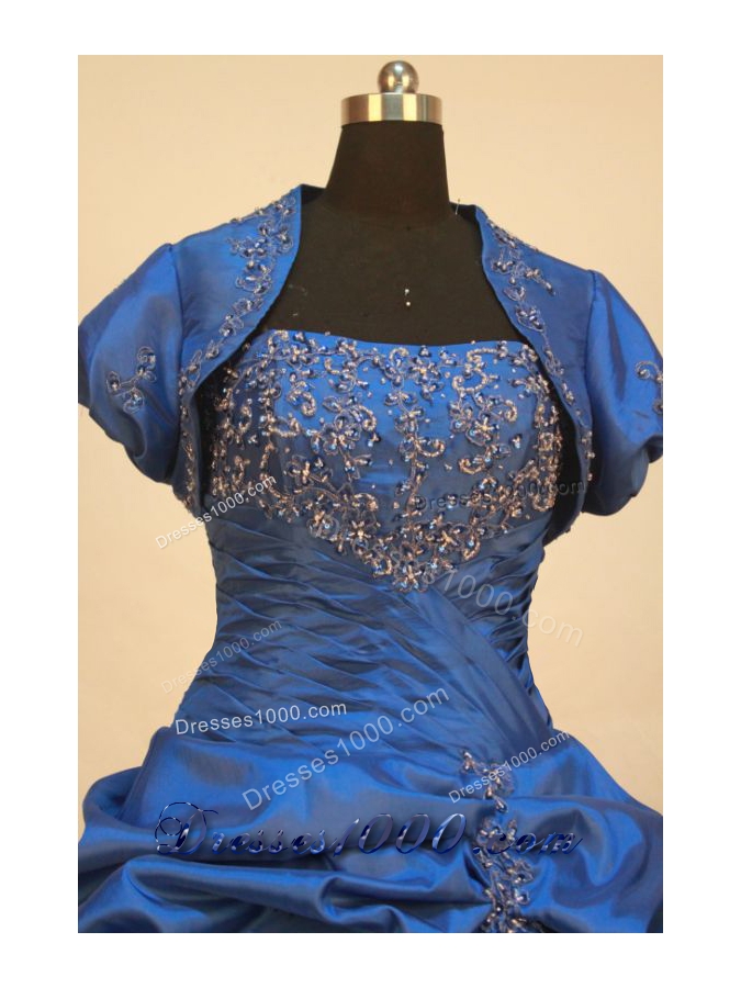 Perfect Ball gown Strapless Floor-length Tulle Blue Quinceanera Dress