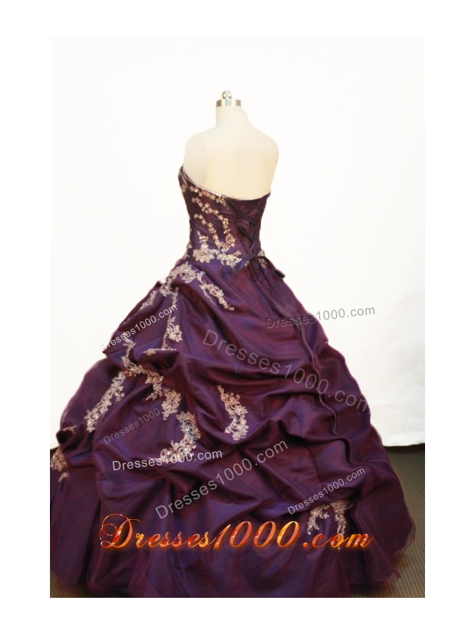 Pretty Ball gown Strapless Floor-length Purple Quinceanera Dress