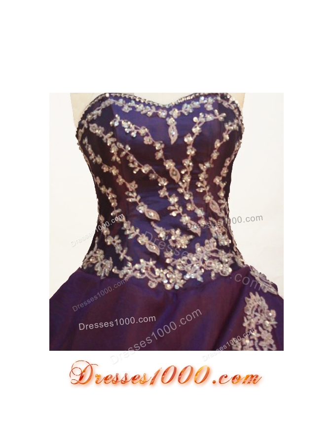 Pretty Ball gown Strapless Floor-length Purple Quinceanera Dress