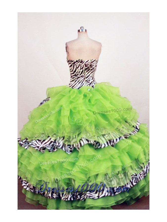 Beautiful Ball Gown Sweetheart Neck Floor-Length Spring Green Beading Quinceanera Dress