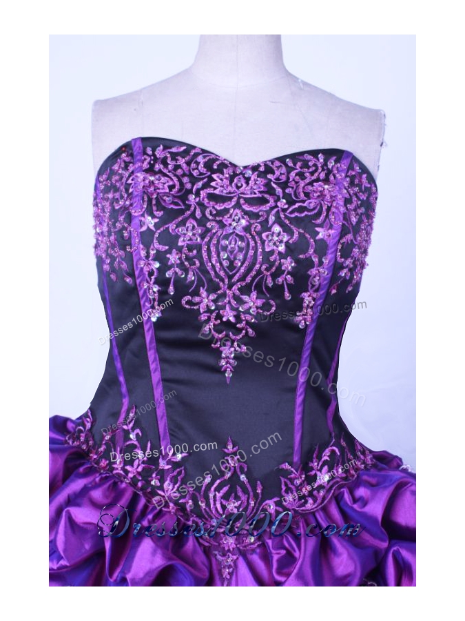 Luxuriously Ball Gown Sweetheart Floor-length Purple Taffeta Quinceanera dress