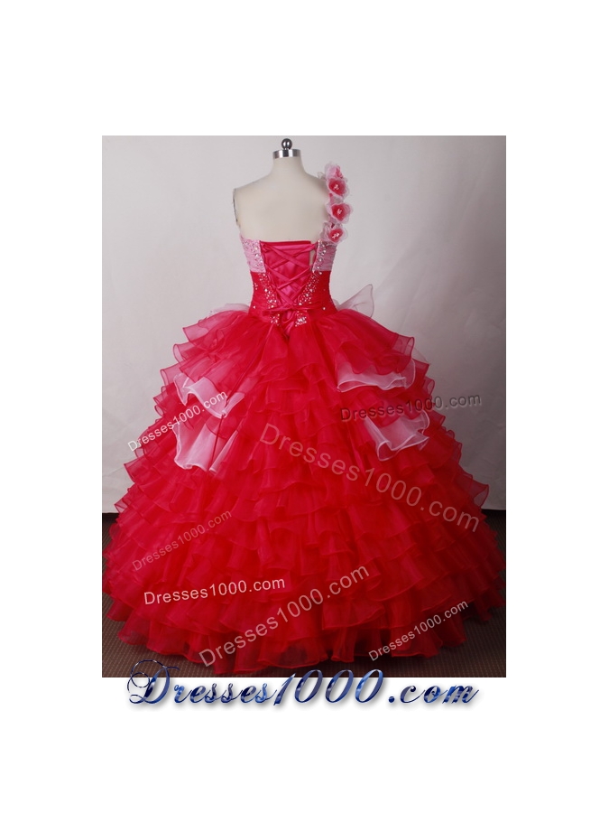 Perfect Ball Gown One Shoulder Neck Floor-length Quinceanera Dress