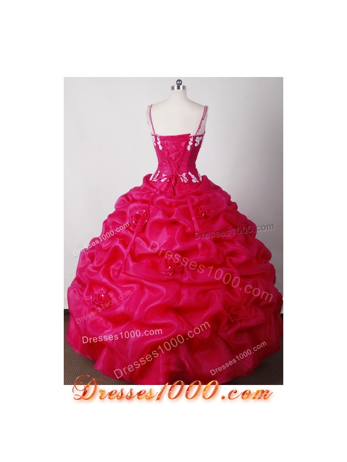 Sexy Ball Gown Straps Floor-length Hot Pink Quinceanera Dress
