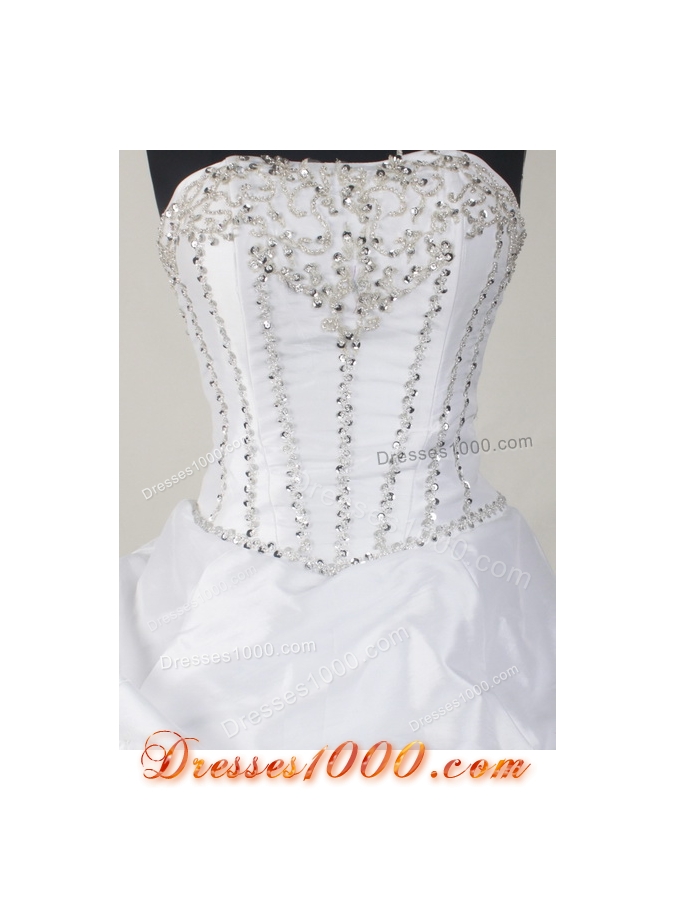Simple Ball Gown Strapless Floor-length White Quinceanera Dress