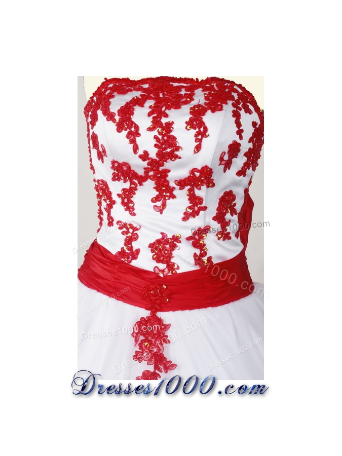 Sweet Ball Gown Strapless Floor-length White Quinceanera Dress