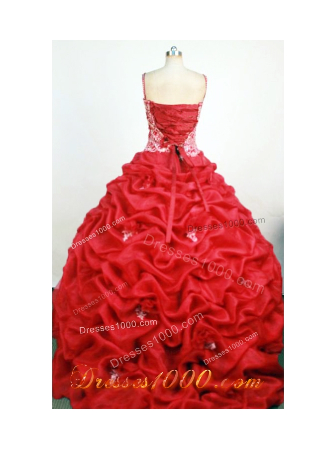 Sweet Ball Gown Straps Floor-Length RedBeading and Appliques Quinceanera Dresses