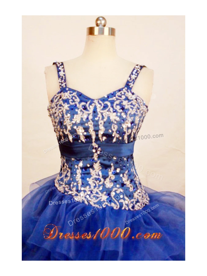 The most Popular Ball Gown Strap Floor-length Blue Quinceanera Dresses