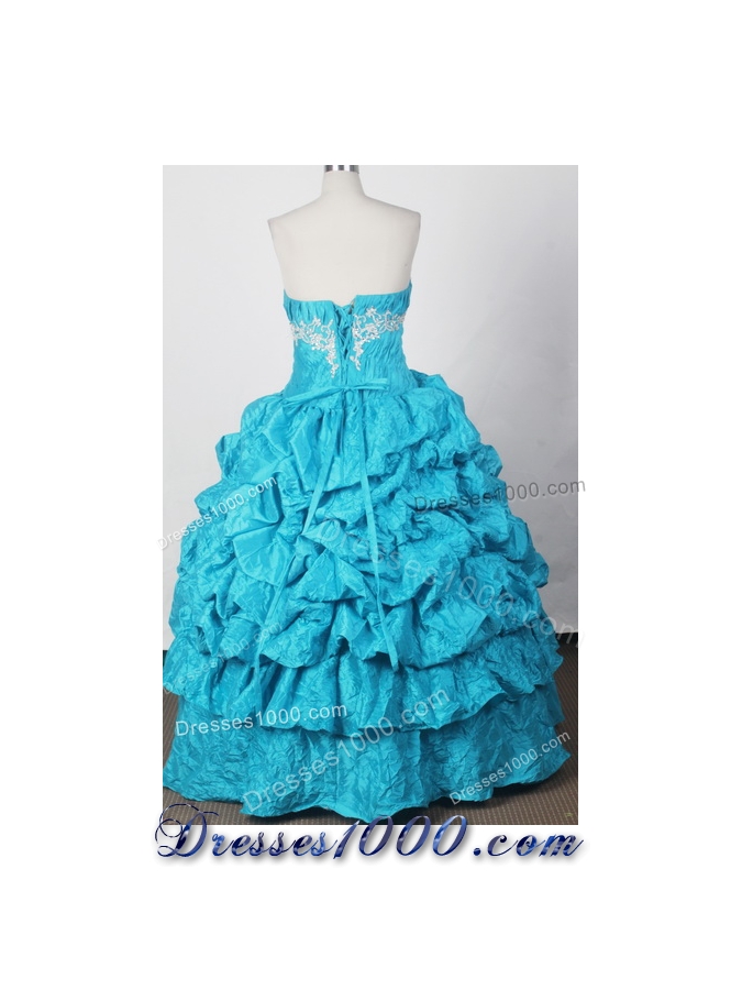Elegant Ball Gown Strapless Floor-length Blue Quinceanera Dress