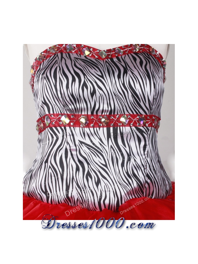 Elegant Ball Gown Strapless Floor-length Red Quinceanera Dress