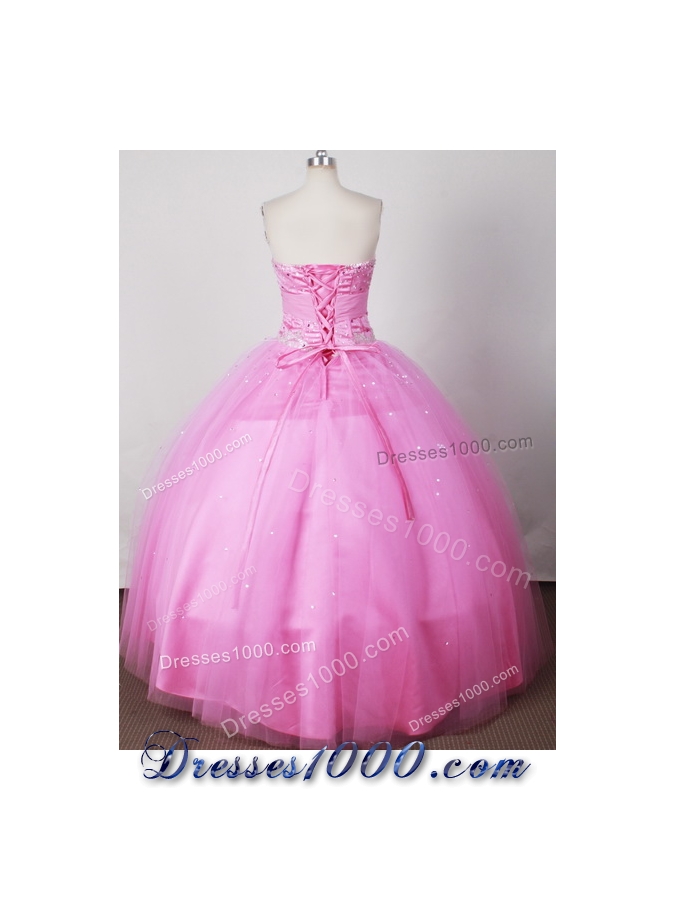 Sweet Ball Gown Strapless Floor-length Pink Quinceanera Dress
