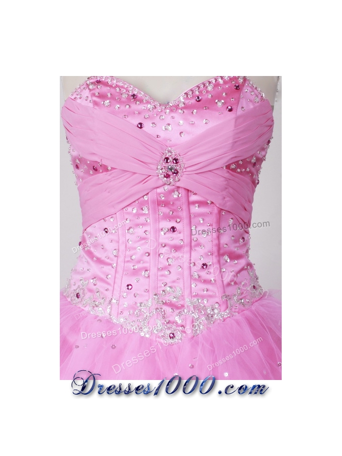 Sweet Ball Gown Strapless Floor-length Pink Quinceanera Dress
