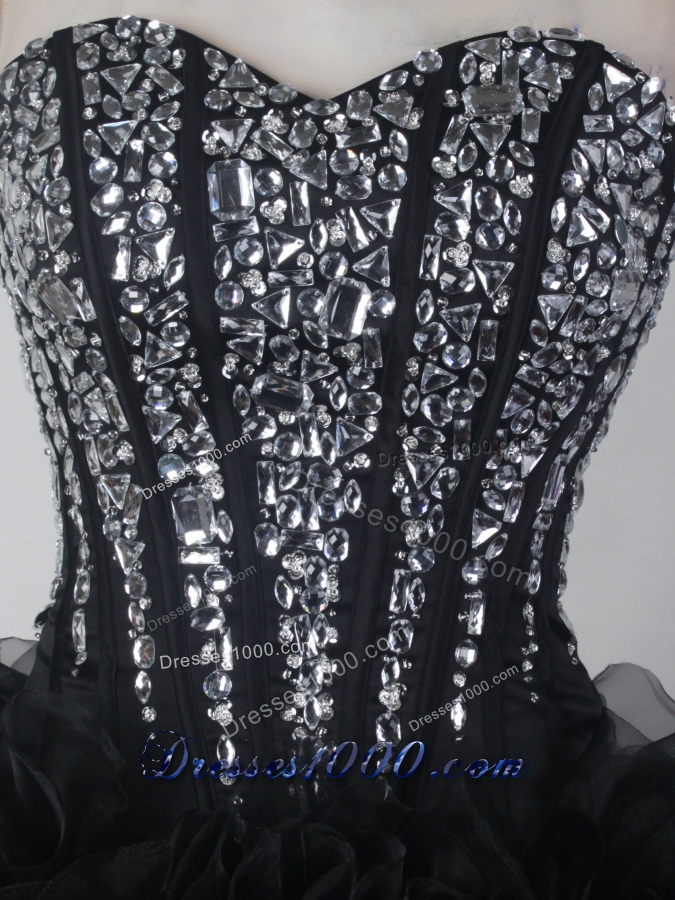 Beautiful Ball Gown Strapless Floor-length Black Quinceanera Dress