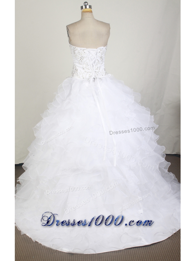 Classical Ball Gown Strapless Floor-length White Quinceanera Dress