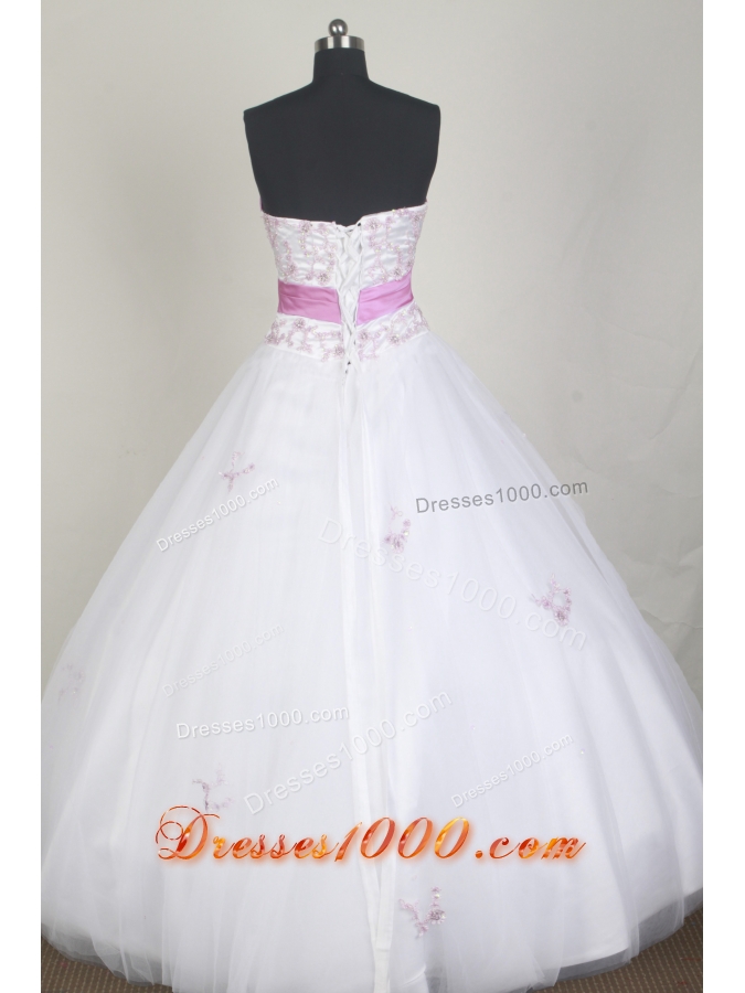 Elegant Ball Gown Sweetheart Neck Floor-length White Quinceanera Dress