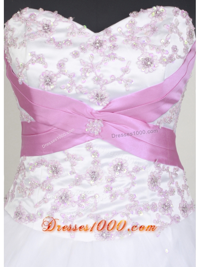 Elegant Ball Gown Sweetheart Neck Floor-length White Quinceanera Dress