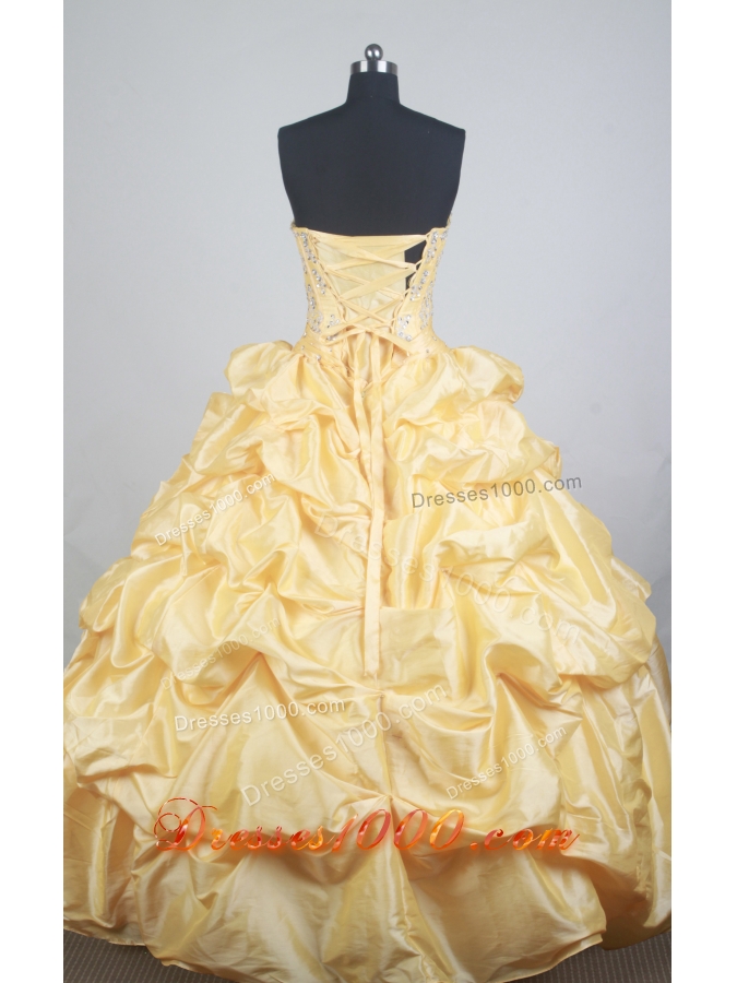 Luxurious Ball Gown Sweetheart Floor-length Yellow Quinceanera Dress