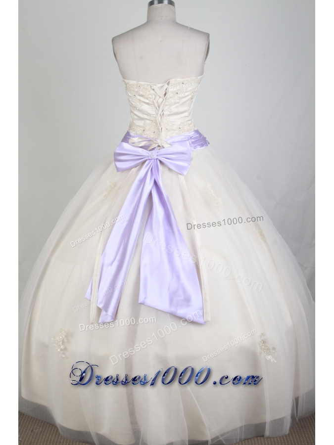 Classical Ball Gown Strapless Floor-length White Quinceanera Dress