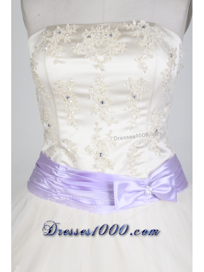 Classical Ball Gown Strapless Floor-length White Quinceanera Dress